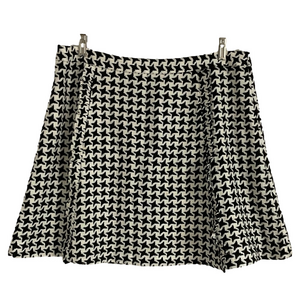 Loft Outlet Black & White Houndstooth Tweed Mini Skirt Size 14